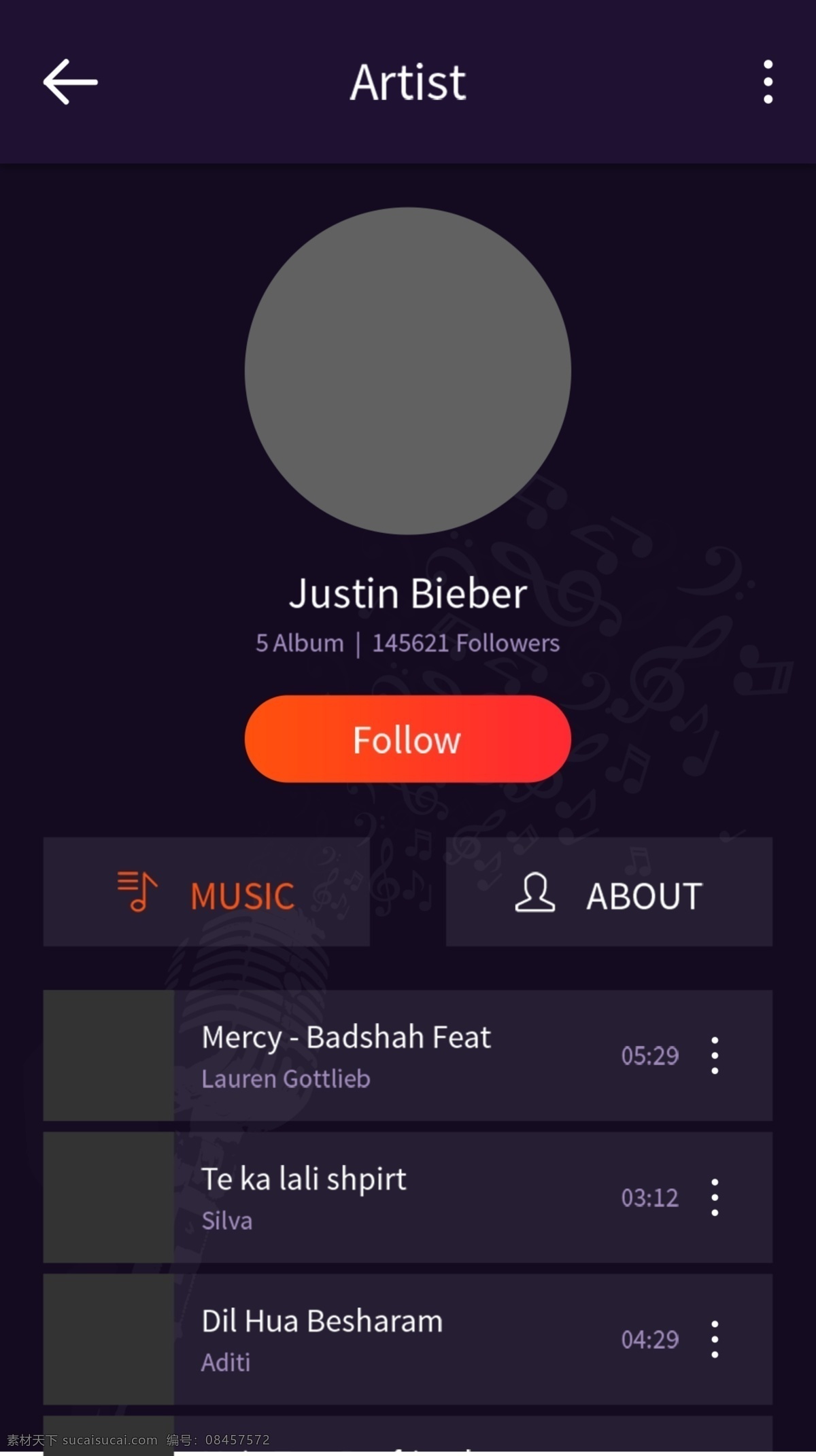 手机音乐 app 界面 歌手 专辑 歌曲 介绍 app界面 app展示 歌曲介绍 歌手歌曲 歌手专辑 手机app 音乐 音乐app 音乐界面