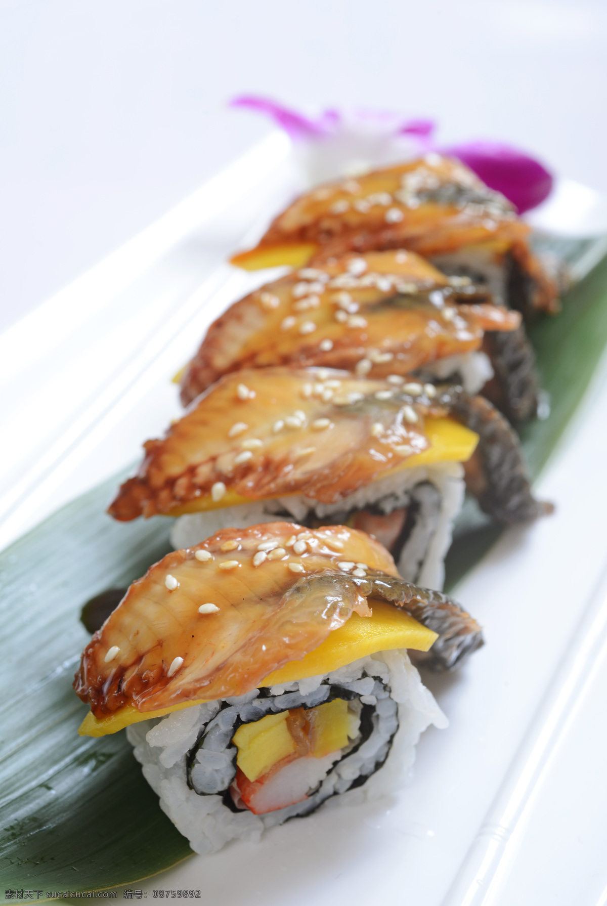 鳗鱼芒果卷 创意卷物 寿司 简单 日式 日本风味 餐饮美食