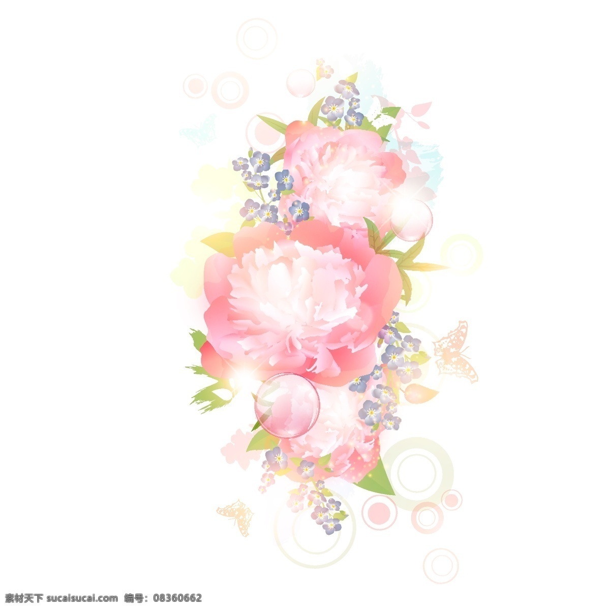 淡雅 花朵 背景 淡雅素材 矢量图 花纹花边
