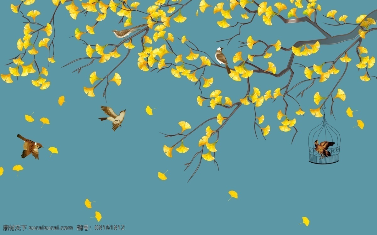 工笔画 花鸟 玄关 屏风 电视 背景 墙壁 电视背景 画 底纹