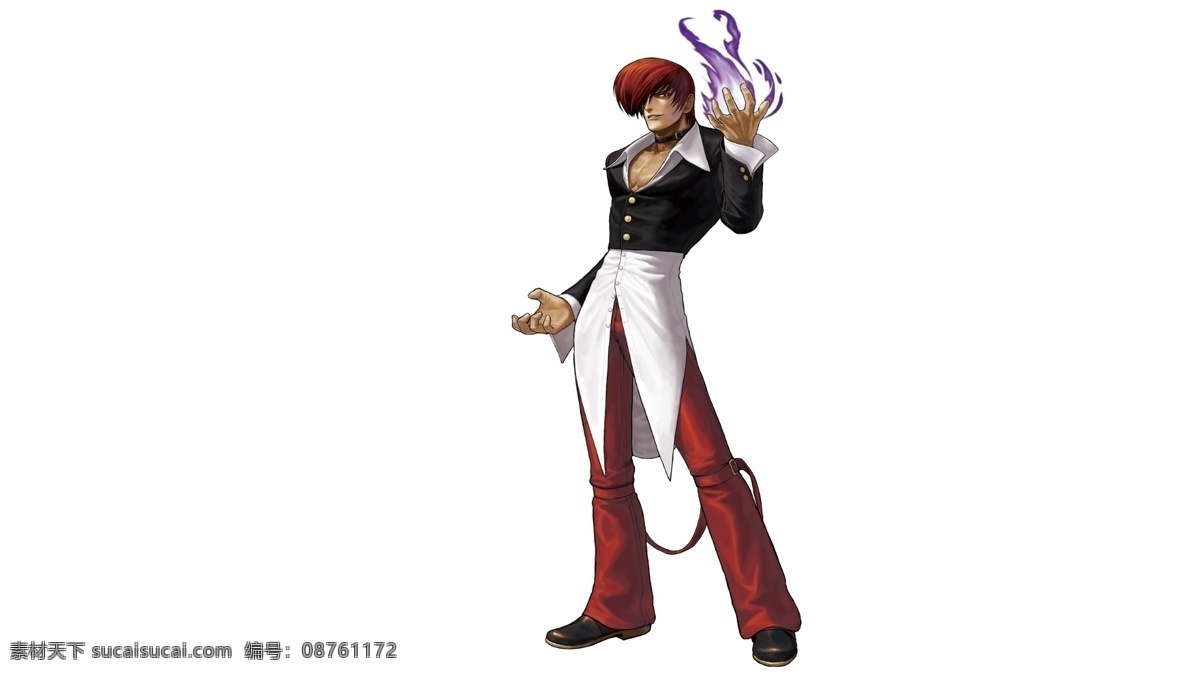 拳皇游戏人物 八神免费下载 kof 高清 格斗 火焰 拳皇 游戏人物 游戏素材 原画 八神 红发 psd源文件
