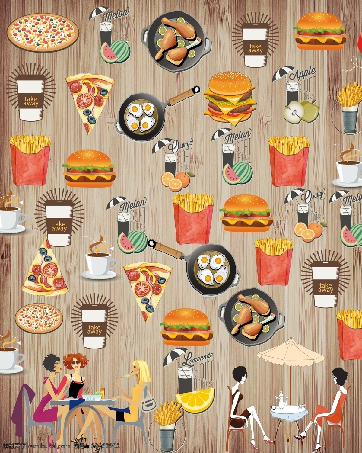 餐饮海报 时尚餐饮 餐饮素材 餐饮图片 快餐图片 矢量人物 面包 汉堡图片 鸡腿 饮料 分层素材 生活百科 餐饮美食