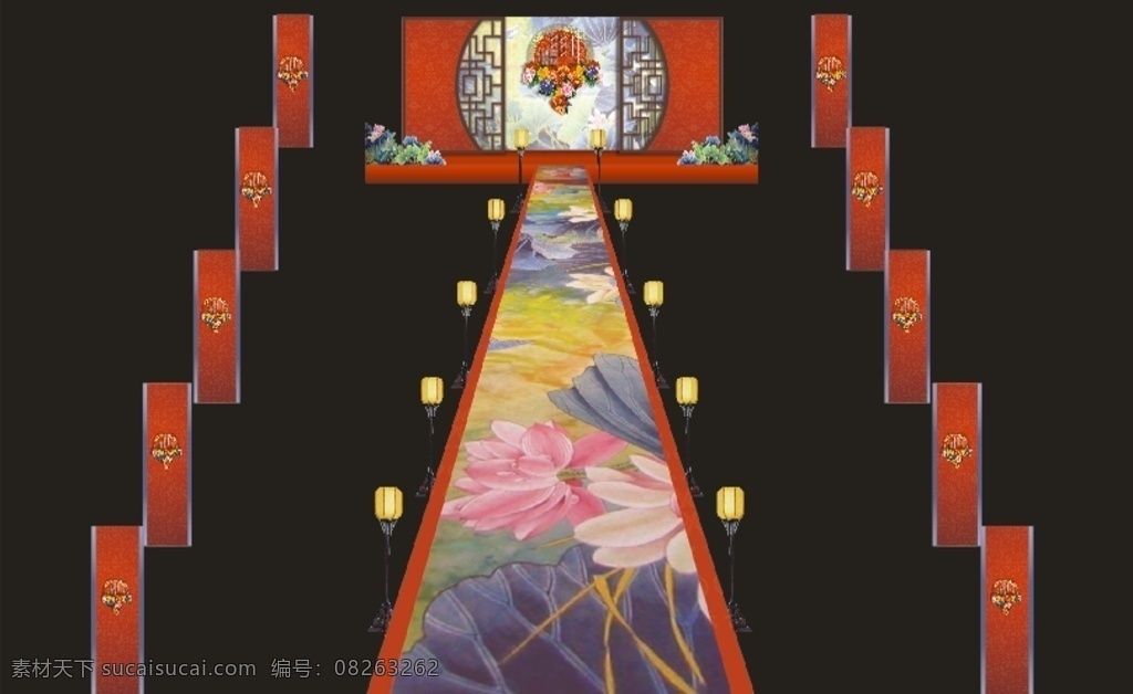 中式主题 中式 主题 会场 舞美 婚礼 文化艺术 传统文化