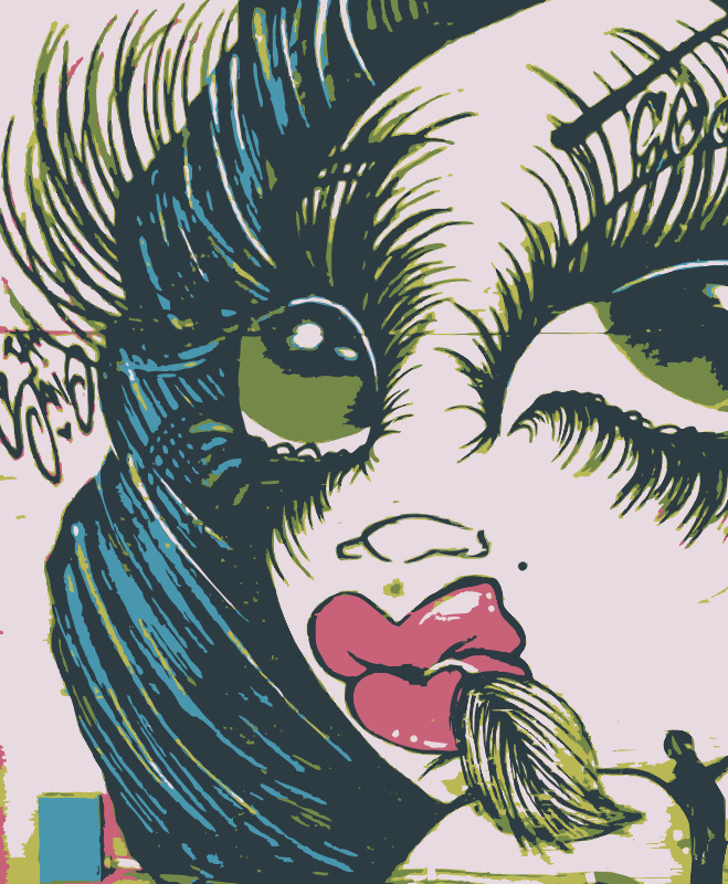 壁画 女孩 脸 模板 涂鸦 echopark 洛杉矶 街头艺术 upload2openclipart 矢量 插画集