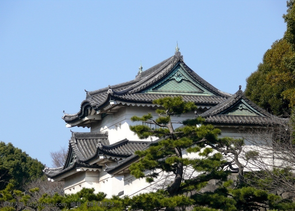 日本的皇宫 日本 皇宫 明仁 天皇 建筑 蓝天 人文景观 旅游摄影