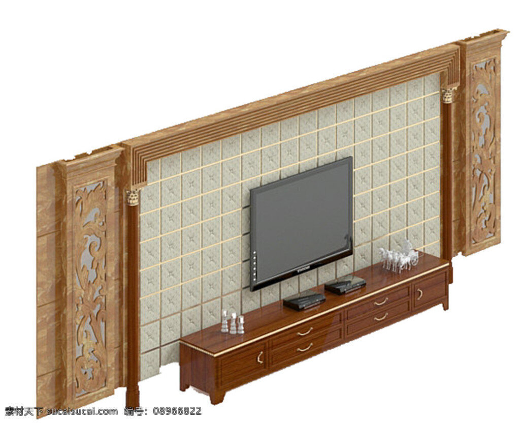 背景 墙 模型 模板下载 3d设计模型 源文件 max 电视 白色