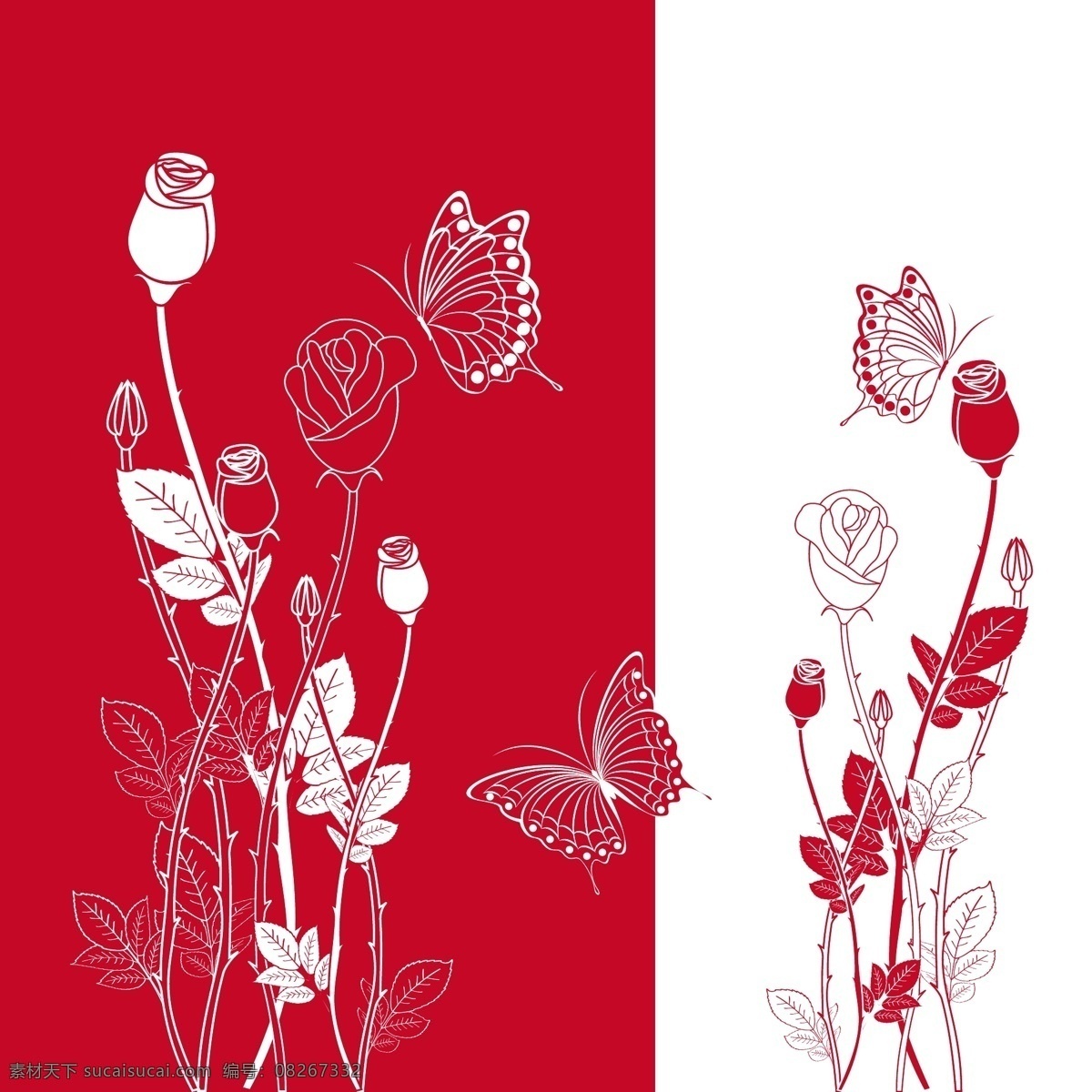红 白 花卉 背景 矢量 彀妆尘 矢量图 其他矢量图