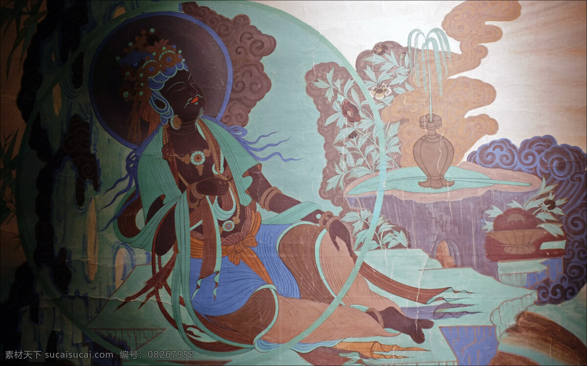 古代神仙图 神仙图 人物 绘画 壁画 线描 敦煌 莫高窟 美术绘画 文化艺术