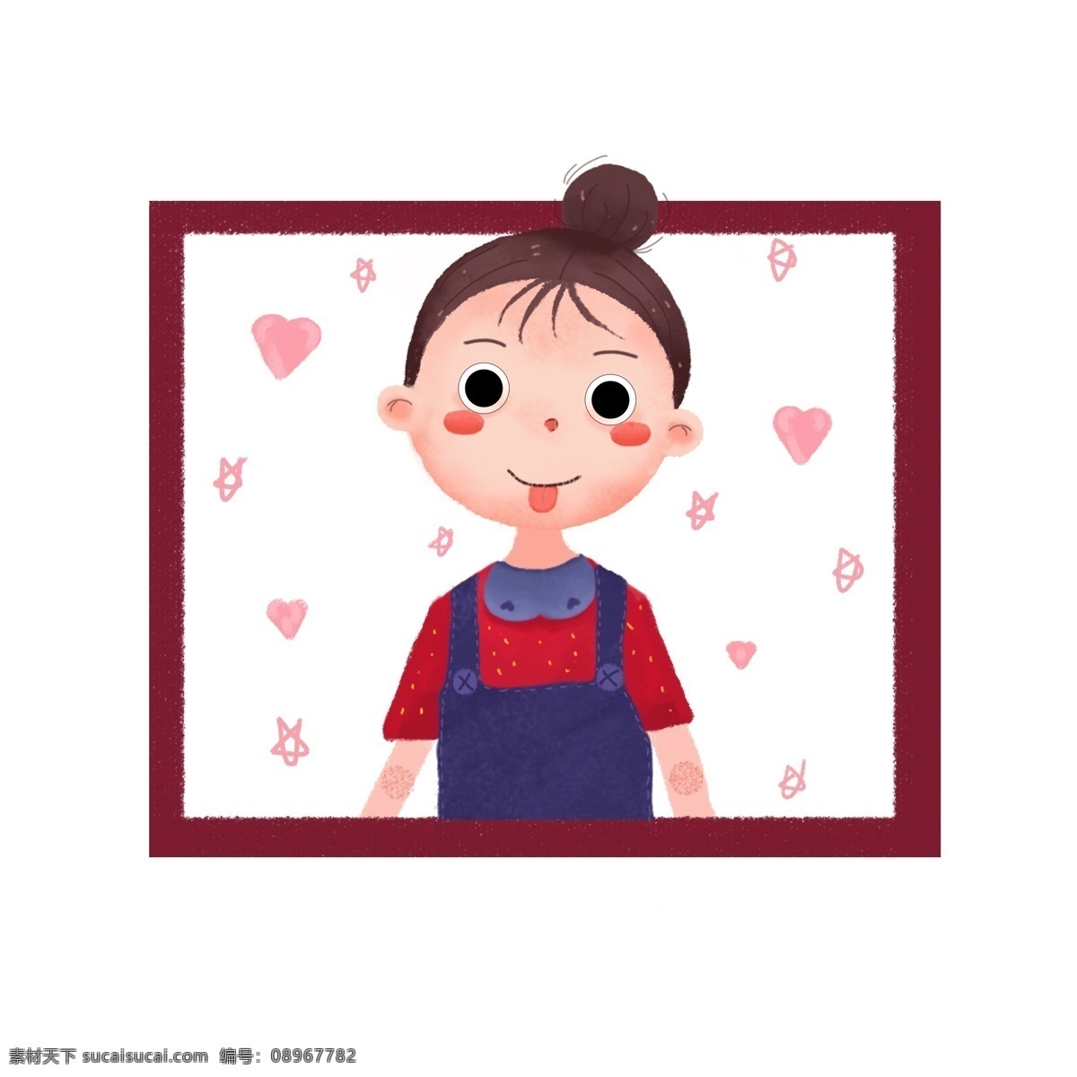 相片 情人节 女孩 手绘 插画 表白 相片情人节