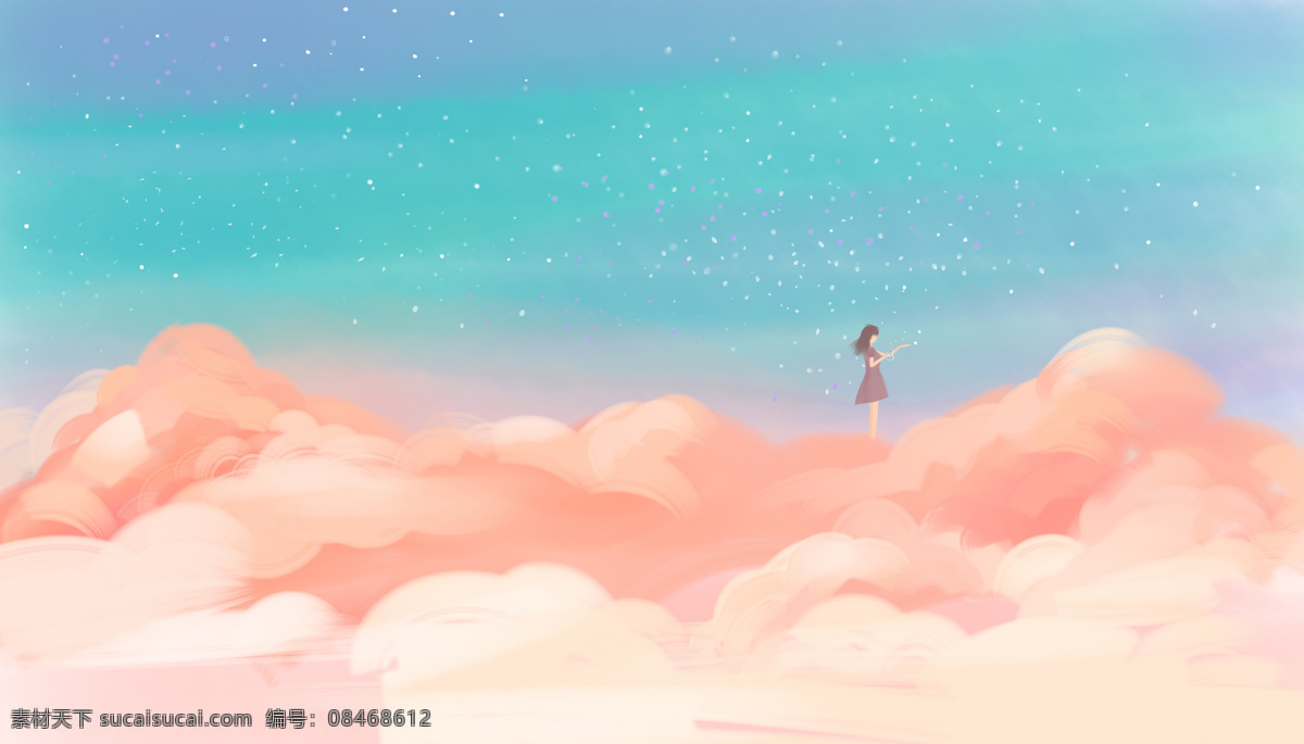 手绘云背景 云 祥云 天空 云朵 灯笼 背景 科技 云纹 花 春节 动漫动画 风景漫画