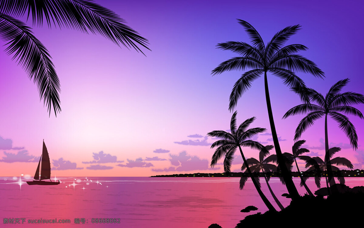 海南 背景 帆船 背景图片