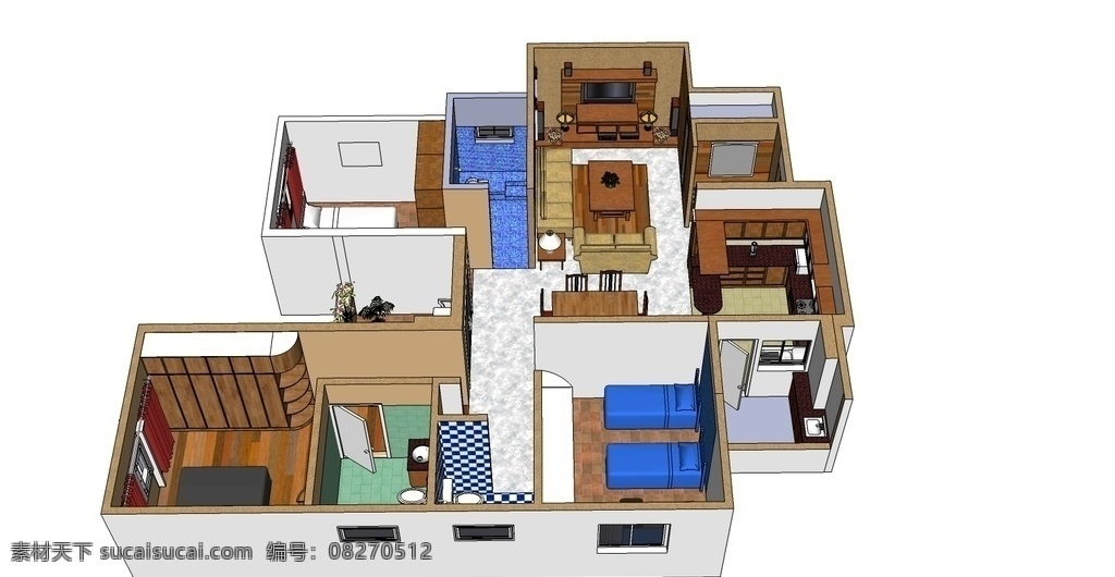 su 小 户型 集合 家装 室内 家具 sketchup 小户型 3d设计 3d作品 skp