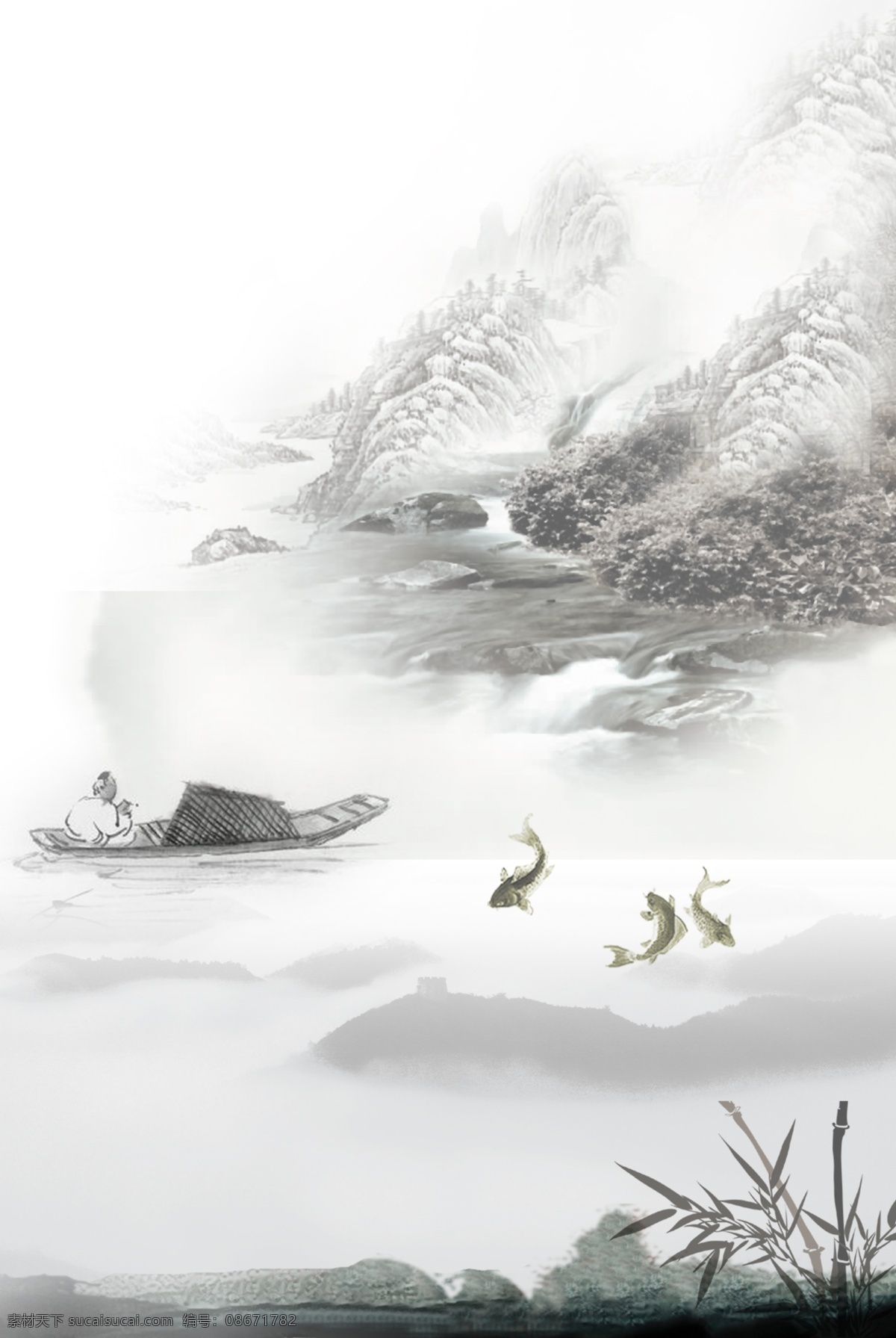 水墨画 水墨 黑白背景 黑白 中国风 中国风背景 中国画 水墨江南 朦胧