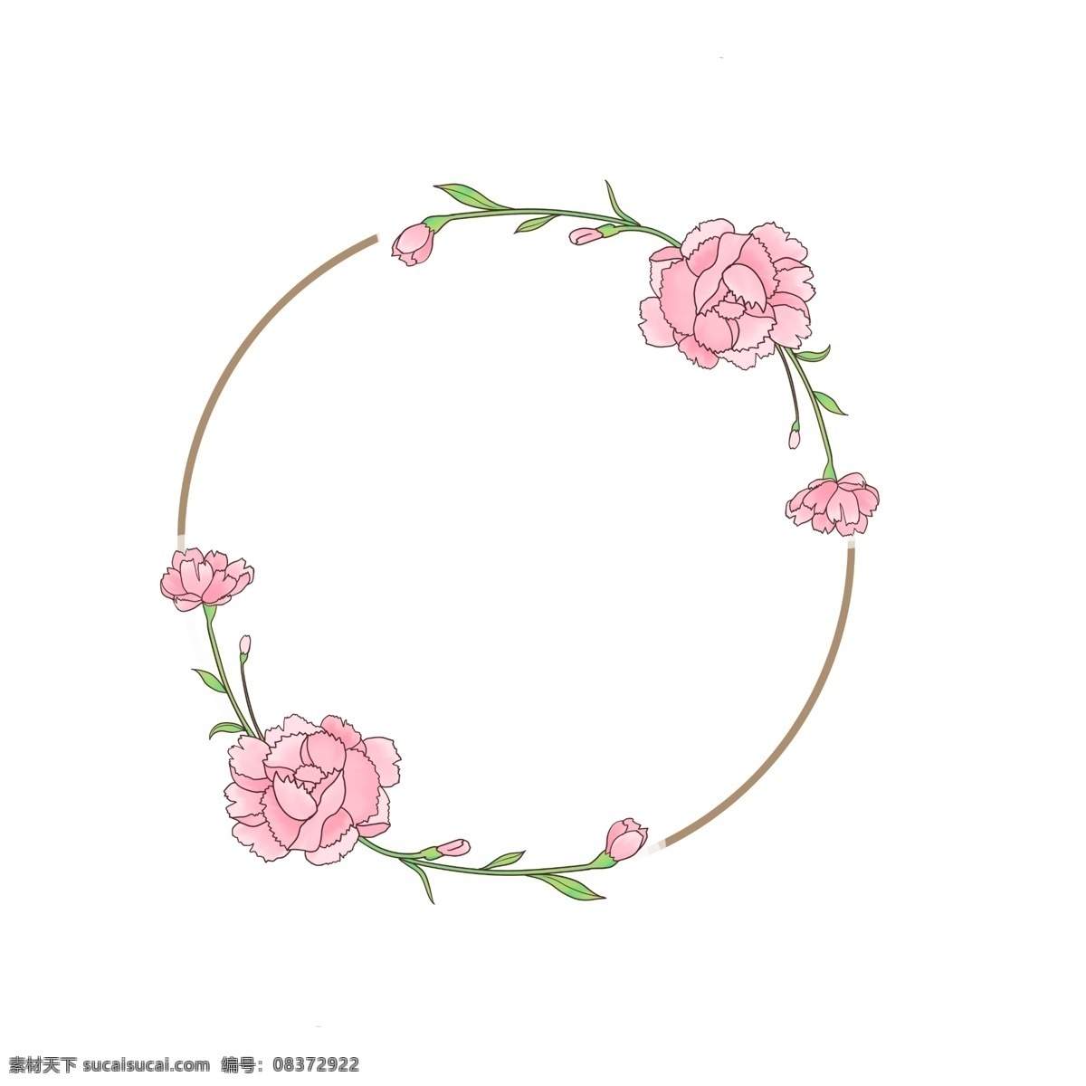 清新 可爱 康乃馨 边框 甜美风 花草 装饰边框 母亲节 粉色 温馨 唯美 浪漫 装饰图案 花边