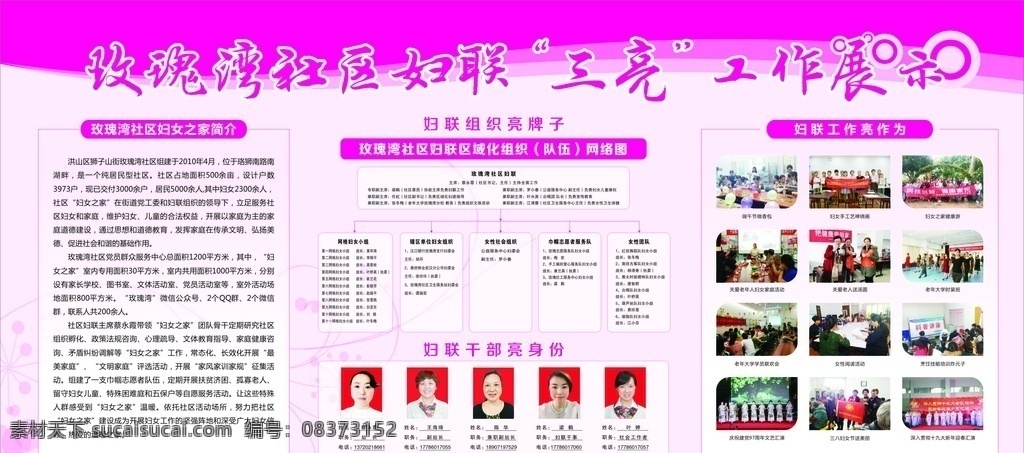 妇联展板 工作展示 妇联底纹 妇联海报 粉红色展板 学校展板 温馨底纹 工作证 代表证 矢量展板 社区展板