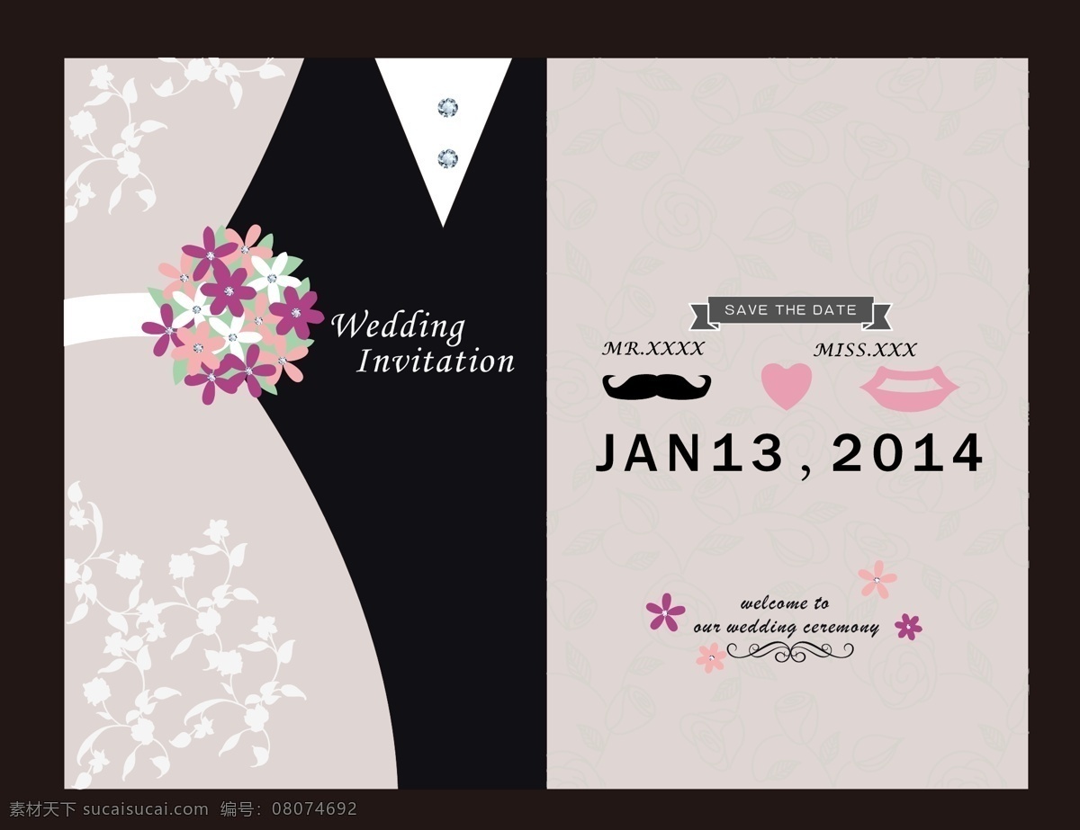 婚 帖 wedding 婚礼邀请函 请帖招贴 喜帖 婚帖 韩式婚帖 婚函 矢量 海报 其他海报设计