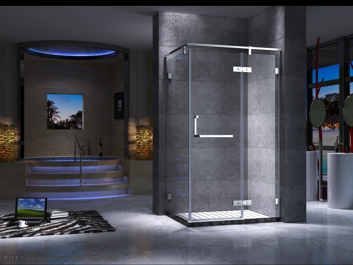 淋浴房效果图 淋浴房 效果图 室内效果图 淋浴房图片 高清图 环境设计 室内设计