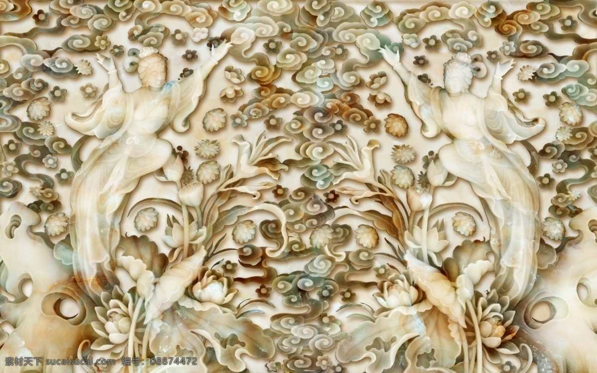 个性 花纹 浮雕 背景 墙 艺术 背景墙 效果图 字画 玉石