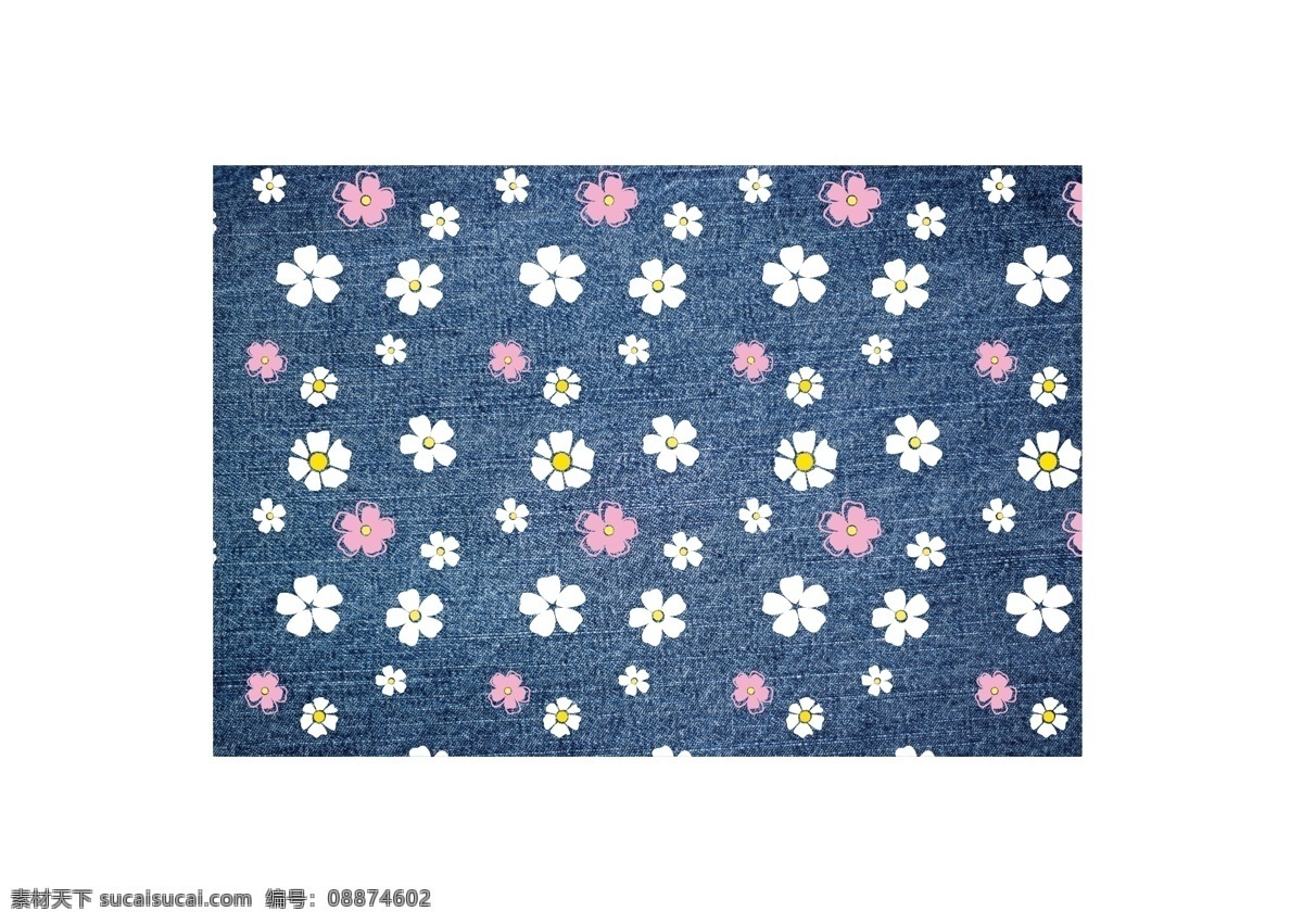雏菊 牛仔布 雏 菊 矢量图 花朵 图案 背景 ai素材 牛仔布背景