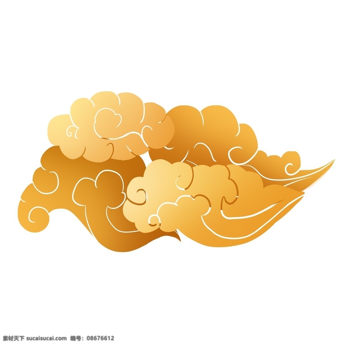 新年 金色 祥云 插画 新年祥云 手绘祥云 卡通祥云 祥云装饰 金色的祥云 漂亮的祥云 祥云插画 可爱的祥云