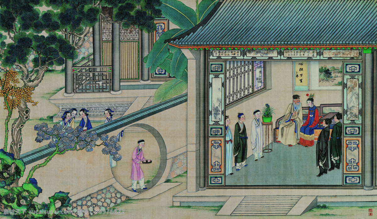 红楼梦 高清 工笔画 场景 文化艺术 绘画书法