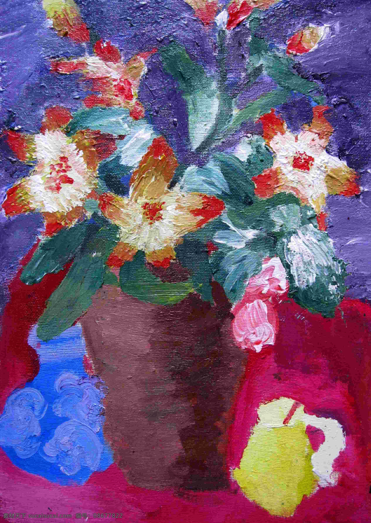 花朵 静物 花卉 花瓶 绘画书法 美术 文化艺术 油画 花朵静物 静物画 油画作品49 装饰素材