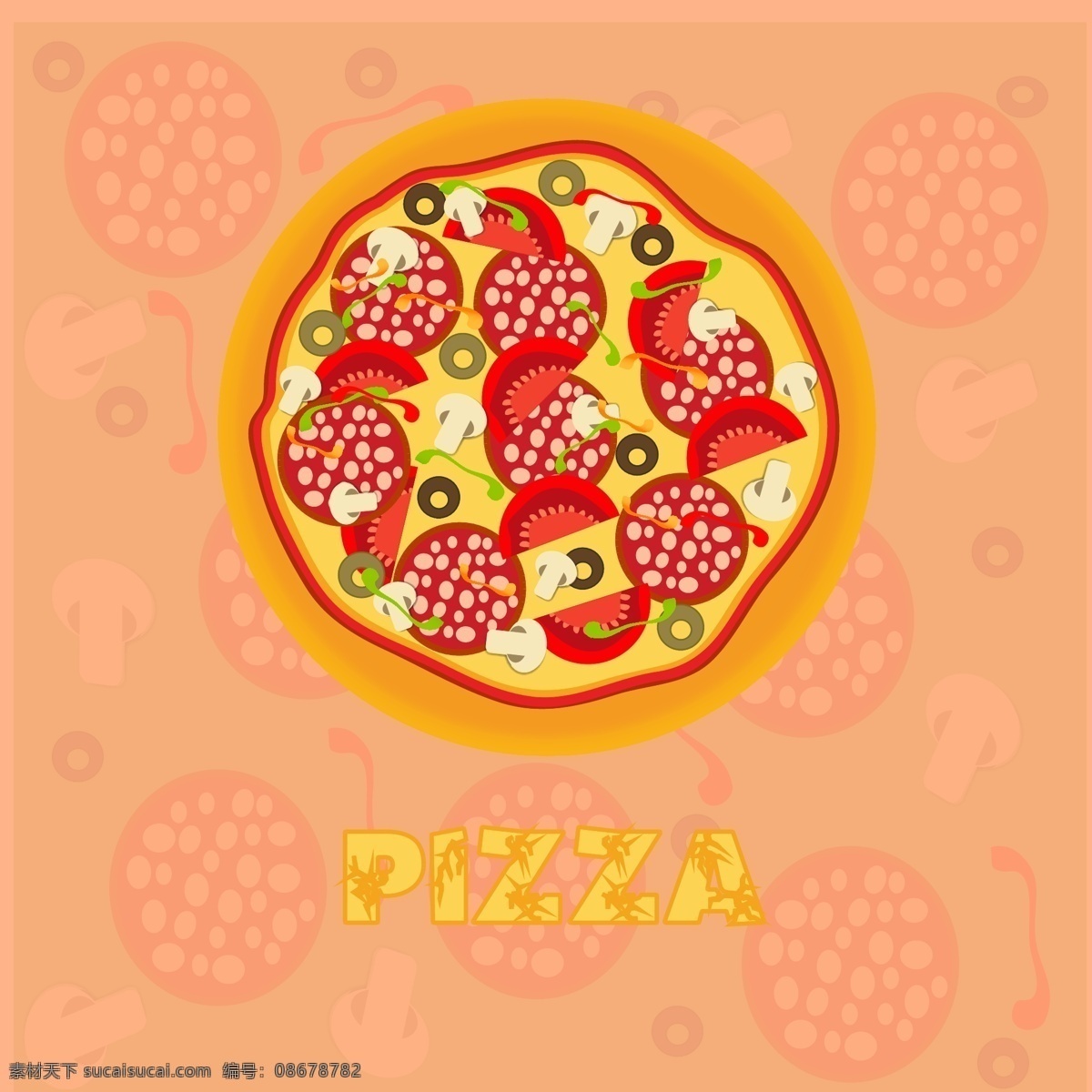 印花 矢量图 pizza 服装图案 披萨 生活元素 西红柿 印花矢量图 面料图库 服装设计 图案花型