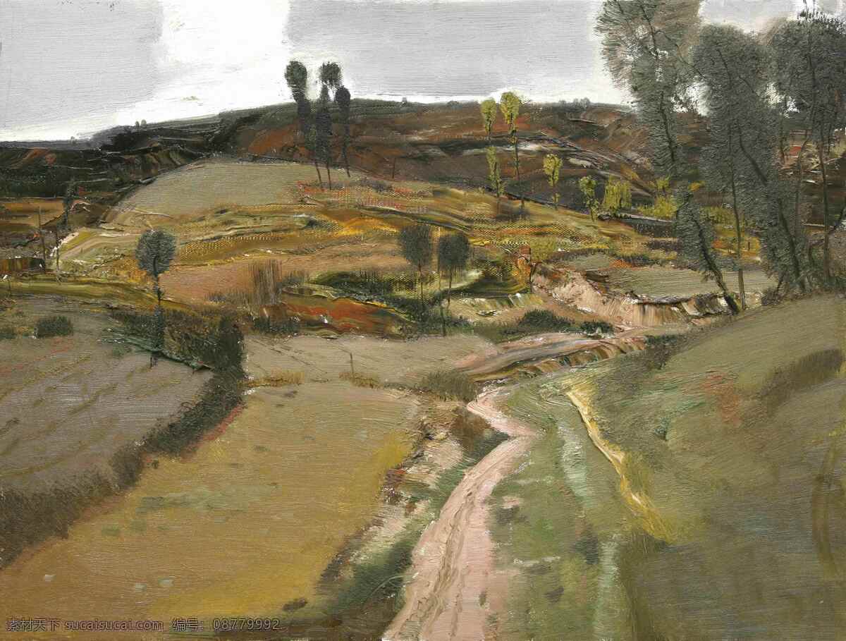 环山 小路 高清风景油画 环山小路 油画素材下载 油画 环山小路油画 装饰素材