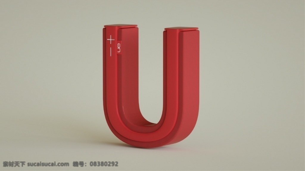 u 型 立体 工业设计 u型 字体 红色 字幕 饰品 产品设计