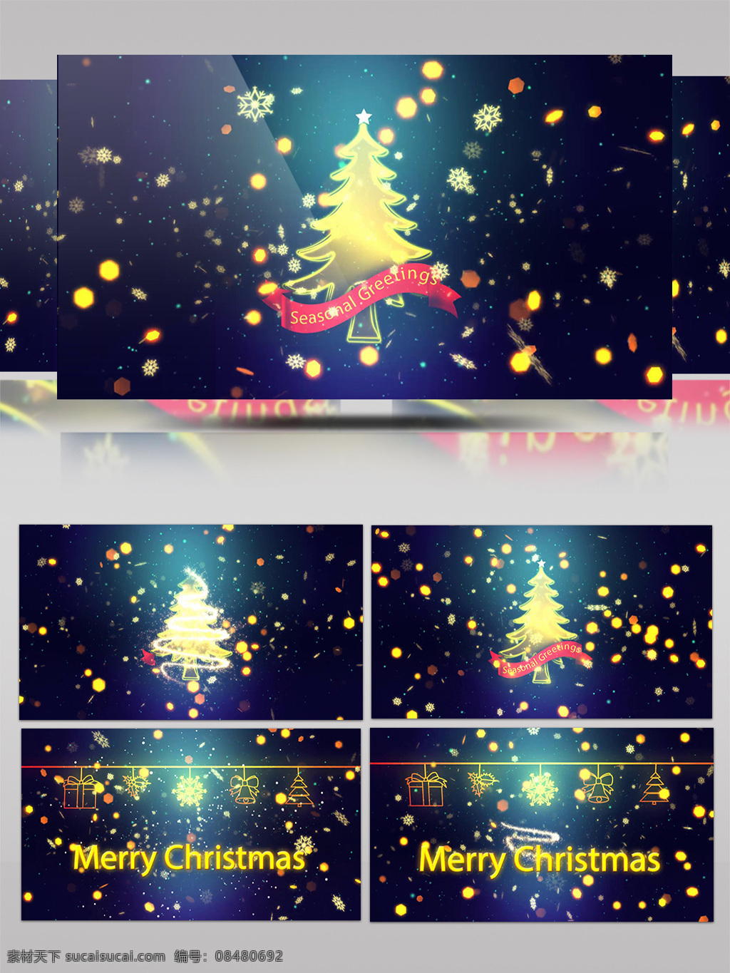 掉落 闪烁 光斑 中 美好 圣诞 祝福 ae 模板 圣诞树 ae模板 圣诞粒子 圣诞雪花