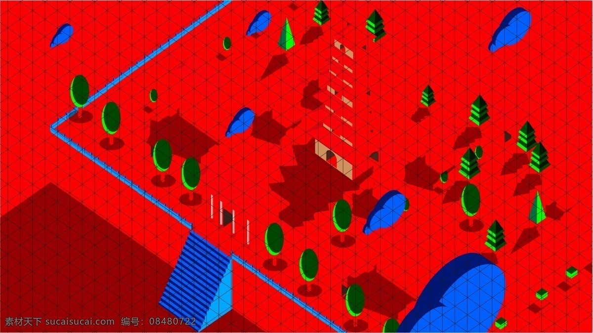 大雁塔 暮色 d 建筑 风景画 风景 中国元素 旅游 古建筑 古风 厚涂 中国文化 传统文化 传统艺术 东方元素 风景名胜 名胜古迹 世界旅游 节日 2.5d 25d 立体插画