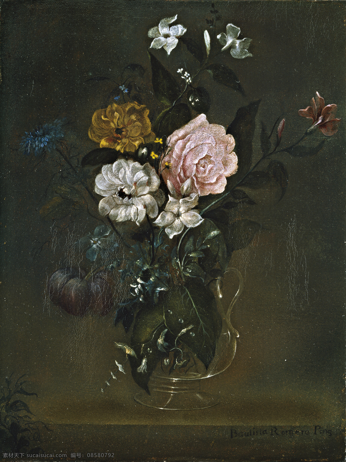 花卉 花卉油画 绘画书法 立体 玫瑰 玫瑰花 水瓶 文化艺术 油画 设计素材 模板下载 油画花卉 装饰素材