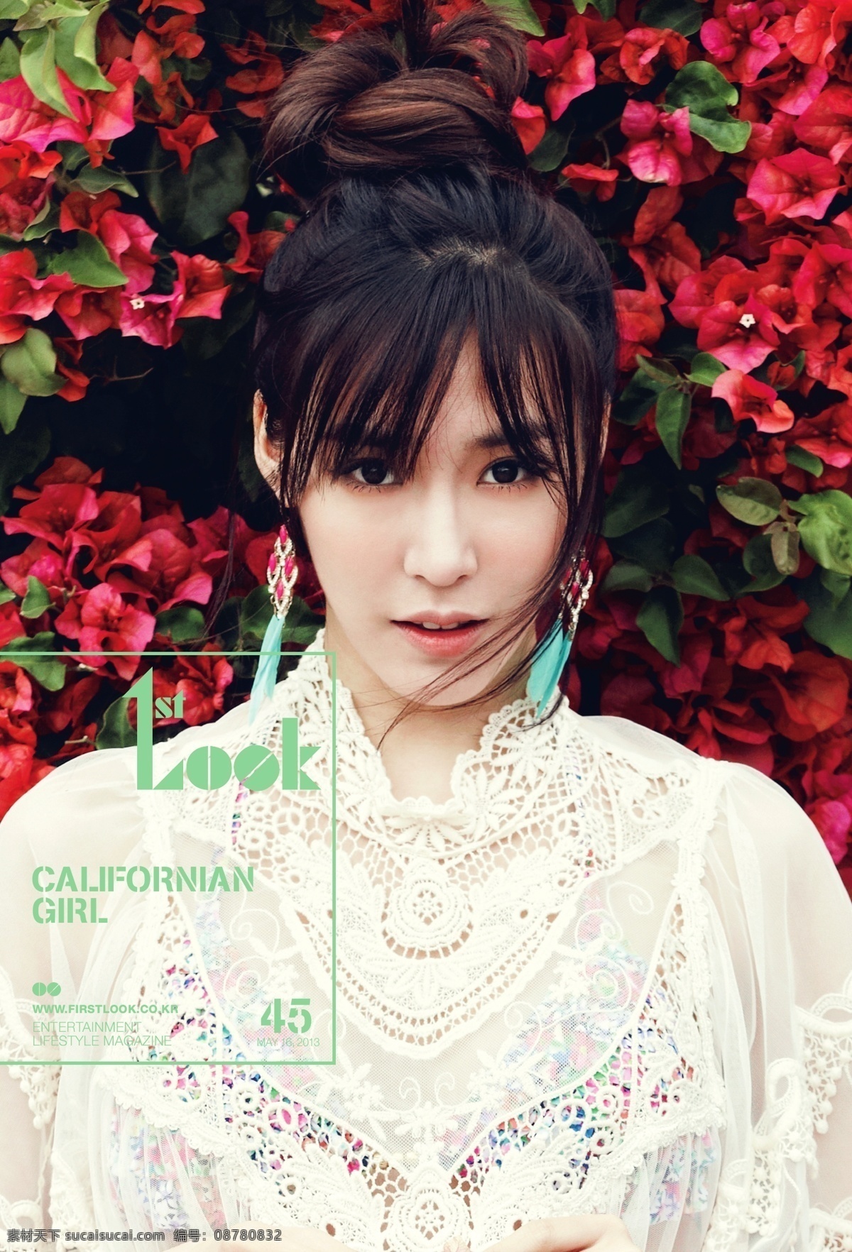 蒂芬妮 文字 明星偶像 少女时代 tiffany 黄美英 红花 人物图库