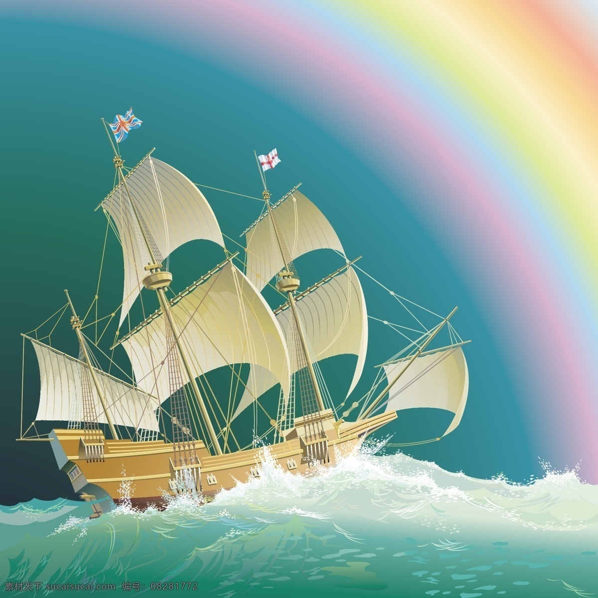 多款帆船 海浪