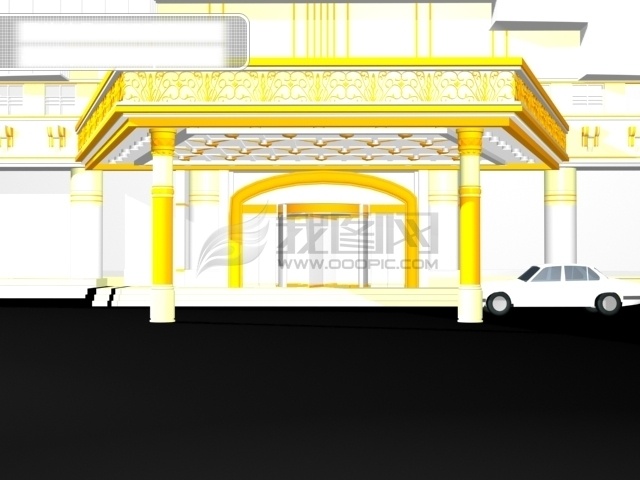 3d 酒店 门口 3d设计 3d素材 3d效果图 酒店门口 矢量图 建筑家居