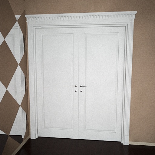 现代 白色 烤漆 门 模型 3d渲染 简单 烤漆门