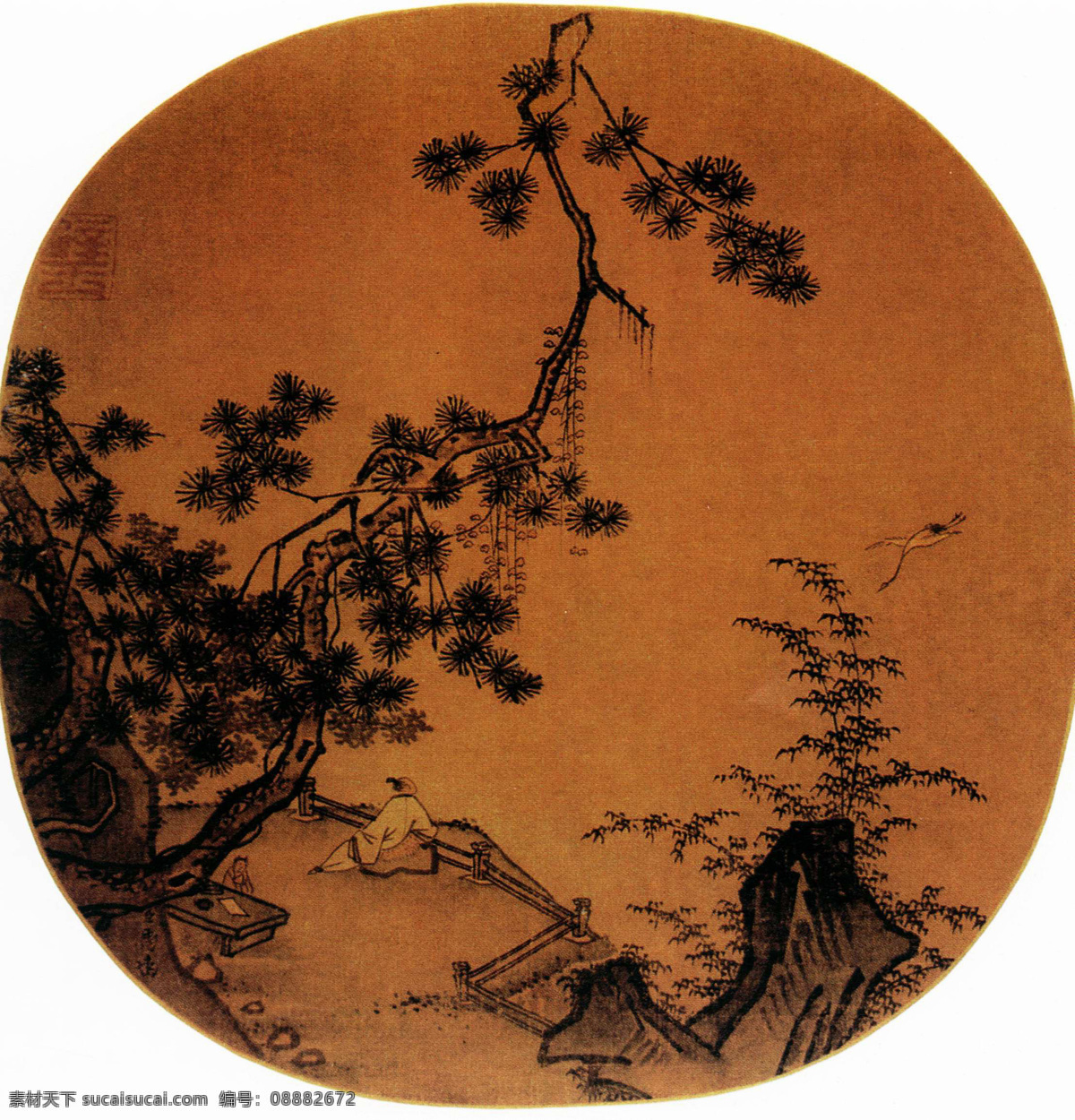 古画 峰顶 戏 鹤 高清国画 国画素材 古画峰顶戏鹤 水墨 山国 画素 材 水墨山国画 装饰素材 室内装饰用图