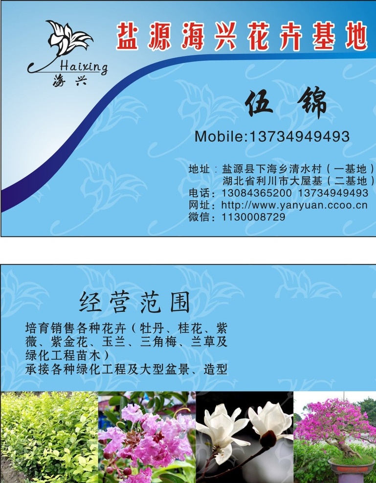 花卉基地名片 花卉基地 花卉公司 种苗 绿化工程 盐源园林 园林 工程 名片 树木 苗木 种植 源文件 库 现代科技 工业生产
