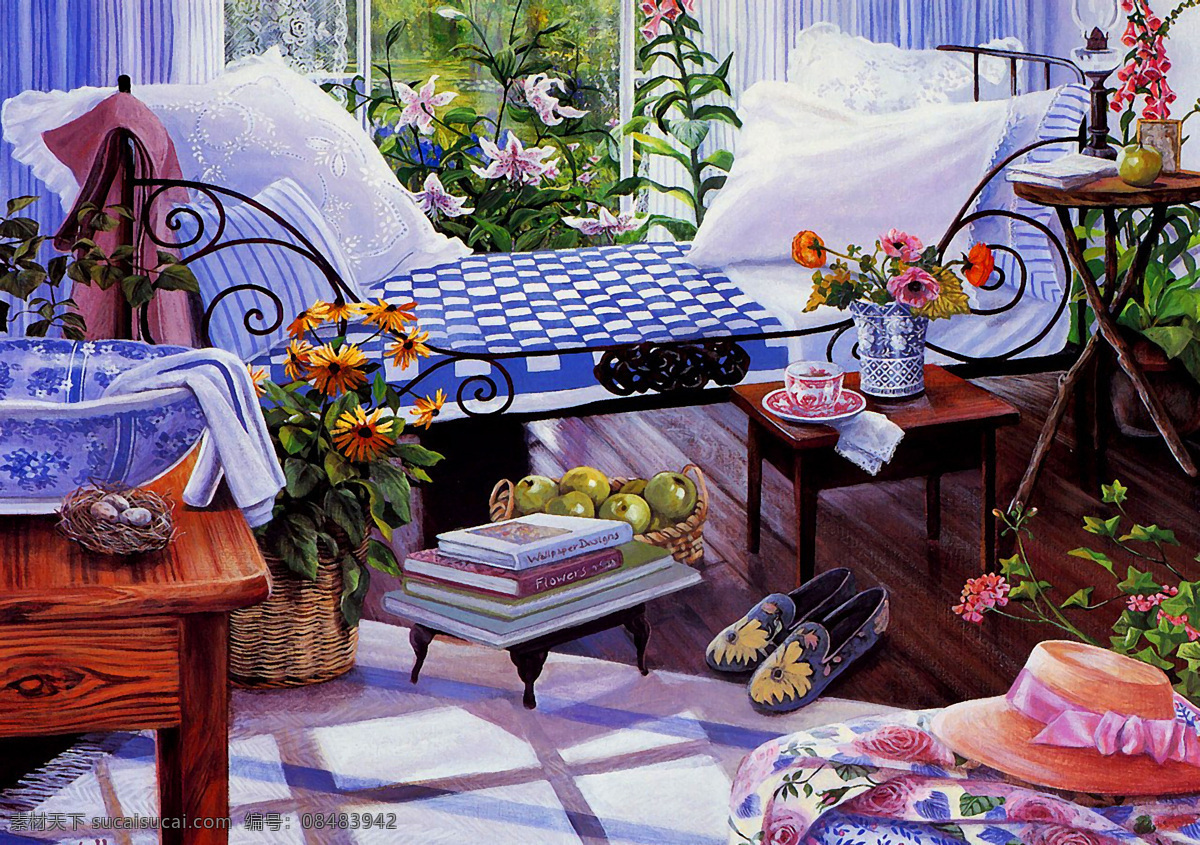 欧式 小 清新 油画 欧式风景油画 欧式小镇 欧式城镇 欧洲风景画 小清新 共享分素材 分层