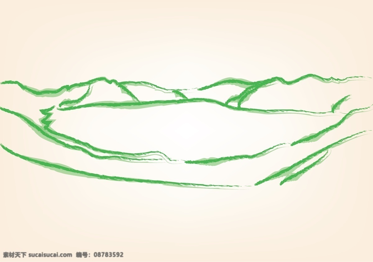长白山天池 天池 写意 矢量 手绘 山水风景 自然景观