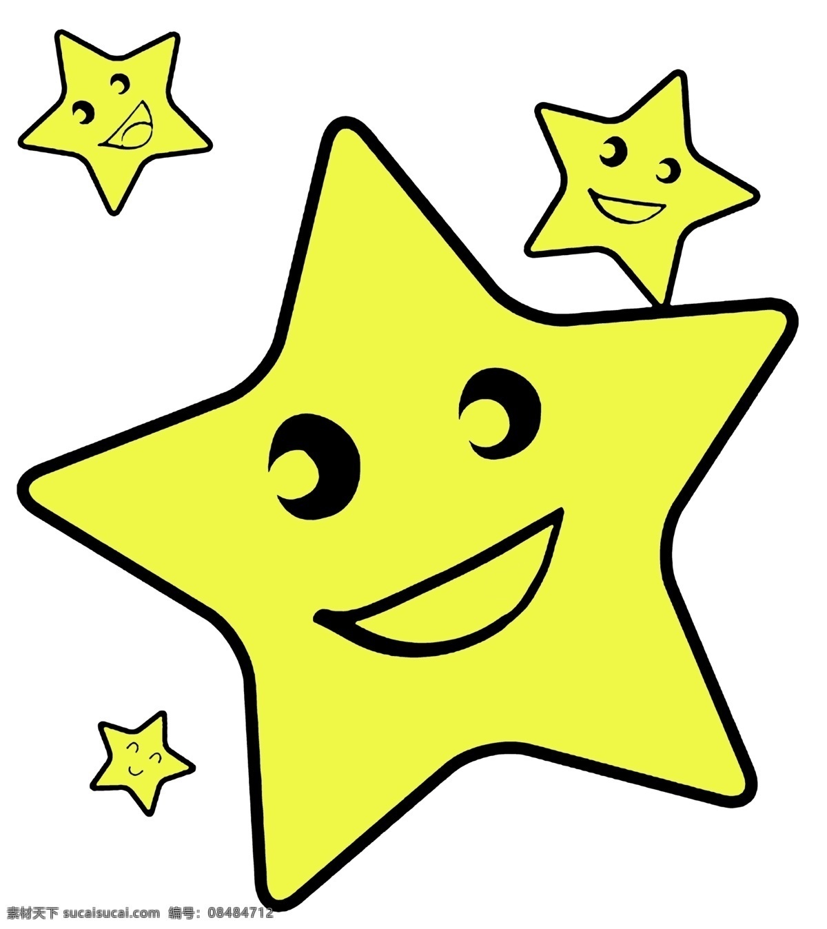 小星星 矢量图 花型 黄色的星星 动漫动画