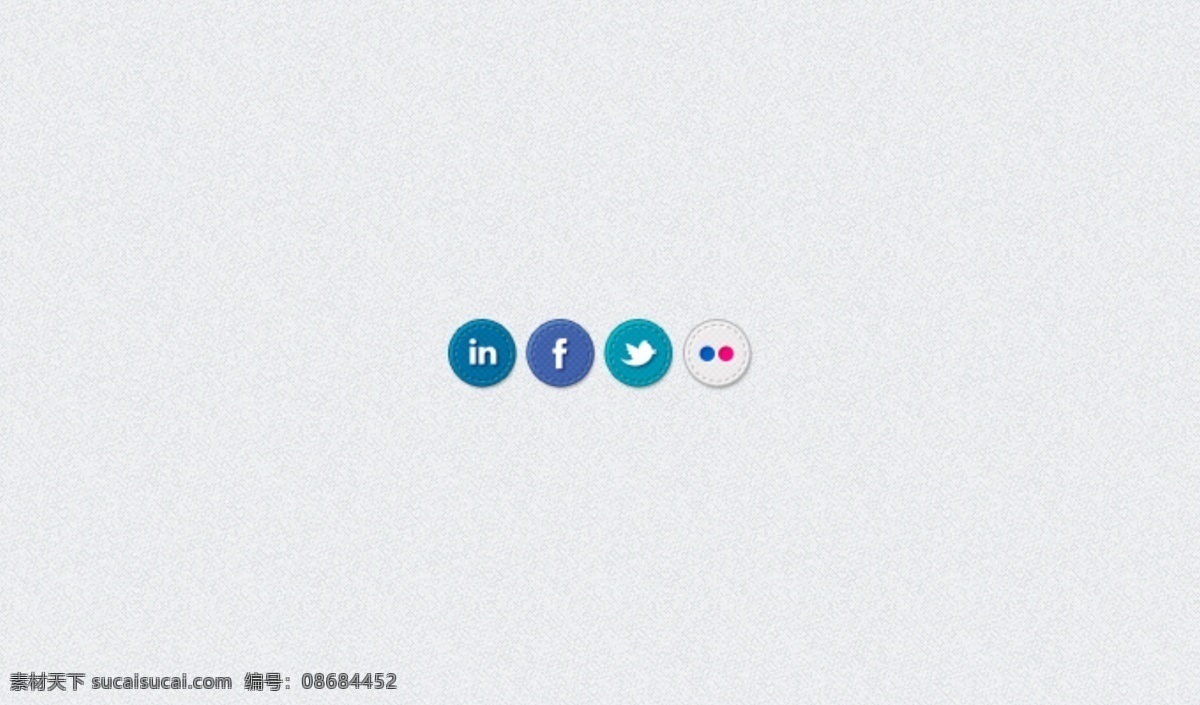 手工 缝制 社交 媒体 图标 facebook flickr 社会 linkedin 缝合 推特 psd源文件