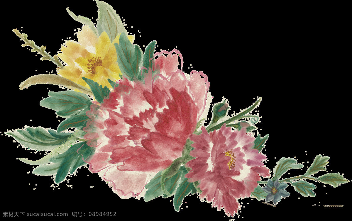 富贵 花蕊 透明 装饰 红色 花朵 免扣素材 透明素材 装饰图案