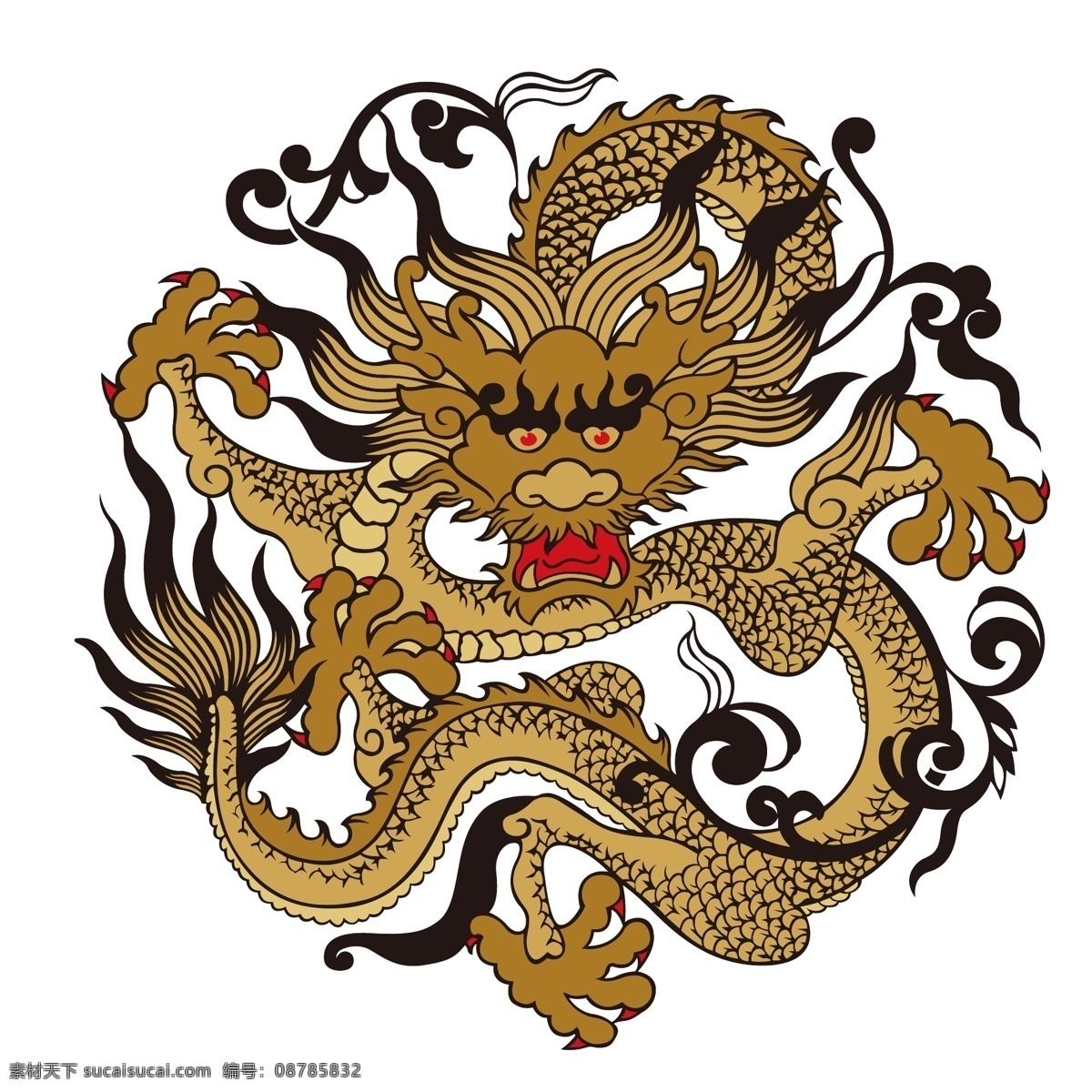 中国风 龙 黄龙 帝王 金龙 文化艺术 传统文化