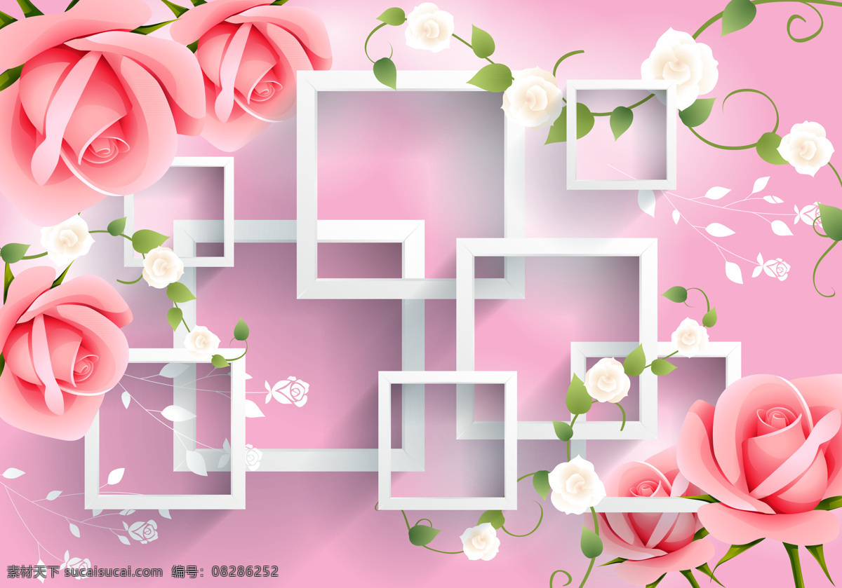 3d 粉色 玫瑰 立体 创意 画 背景 墙 玫瑰花 现代 时尚 背景墙 瓷砖 电视背景墙