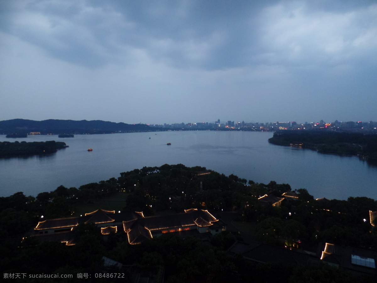 西湖夜景 西湖 杭州西湖 湖泊 湖泊夜景 旅游摄影 国内旅游