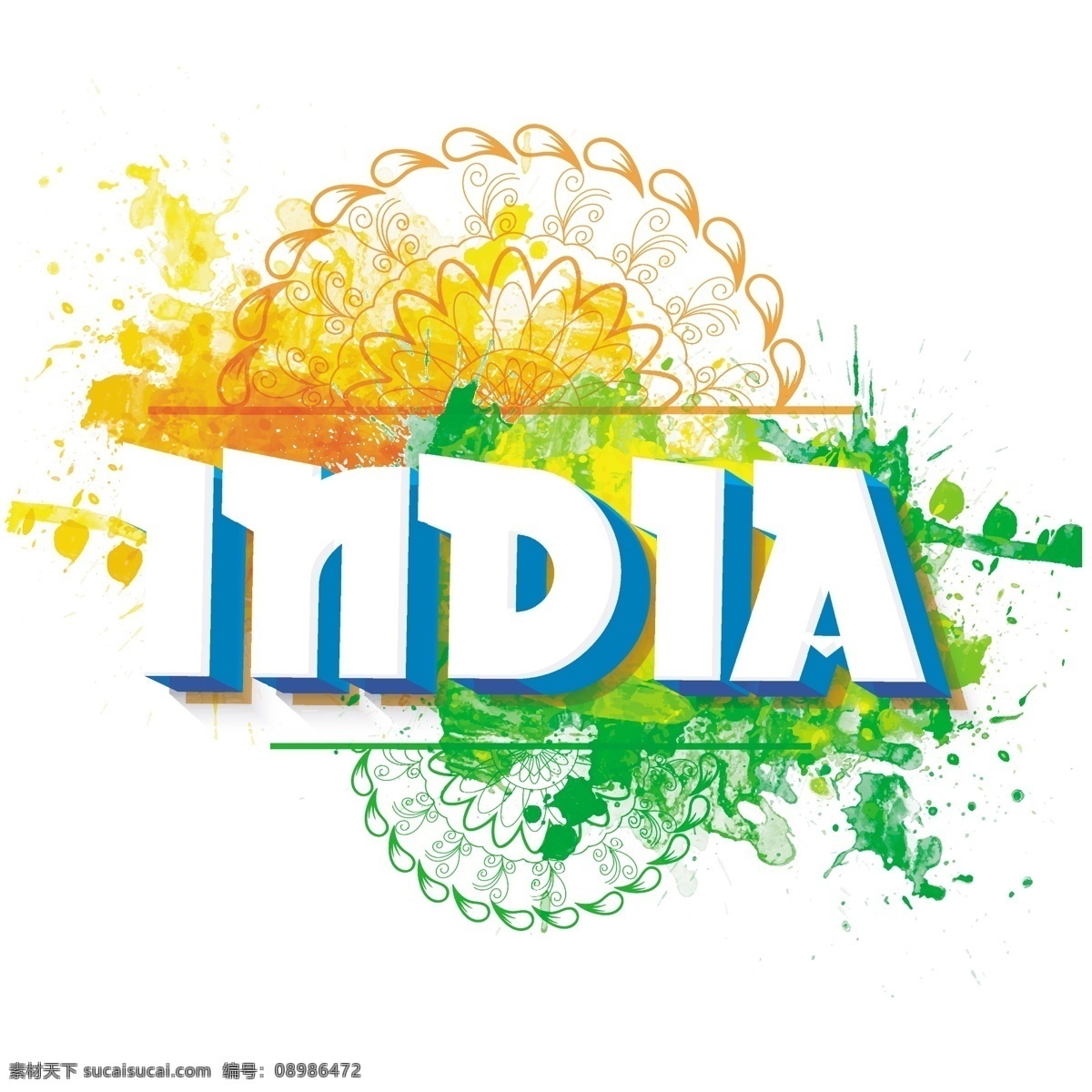 美妙 印度共和国 日 背景 五颜六色 污渍 水彩 装饰 国旗 水彩背景 色彩 节日 多彩 印度 丰富多彩 和平 自由 国家 印度国旗
