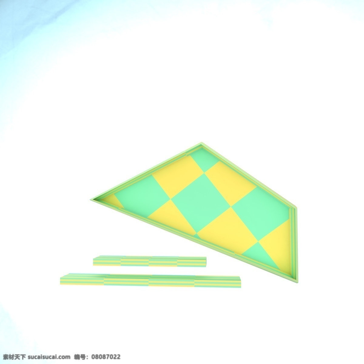 立体 梯形 创意 边框 绿色 c4d 海报装饰 几何 立体边框 几何边框 暖色 立体梯形 黄色