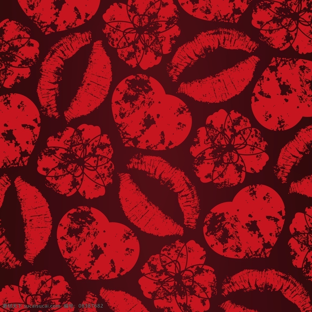 印花 print 服装 壁纸 包装 嘴唇 唇印 矢量花纹 psd素材 底纹边框 背景底纹