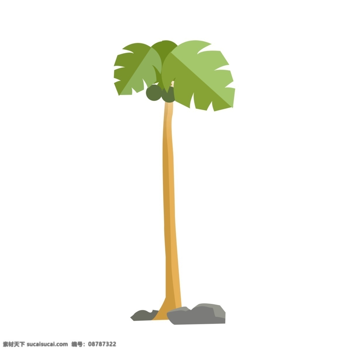 椰子树 简约 植物 水果树 绿色植物 树叶 树 简约矢量树 lowpoly
